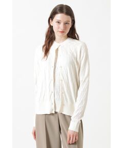 JOHN SMEDLEY FOR DAKSコットン アイレットチェック カーディガン