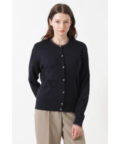 DAKS / ダックス その他 | JOHN SMEDLEY FOR DAKSコットン 配色ラインリブカーディガン
