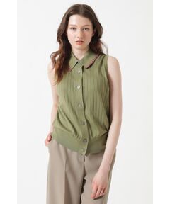 DAKS / ダックス その他 | JOHN SMEDLEY FOR DAKSコットン 配色襟付きノースリーブニット