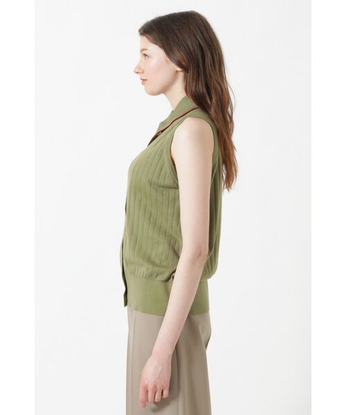 DAKS / ダックス その他 | JOHN SMEDLEY FOR DAKSコットン 配色襟付きノースリーブニット | 詳細1