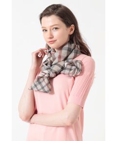 DAKS / ダックス その他 | シルクリネン ハウスチェックプリント ロングスカーフ