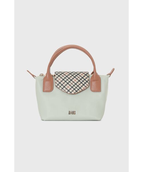 DAKS / ダックス その他 | 【2WAY】ナイロン×牛革 ハウスチェック ミニバッグ（シルトグリーン）