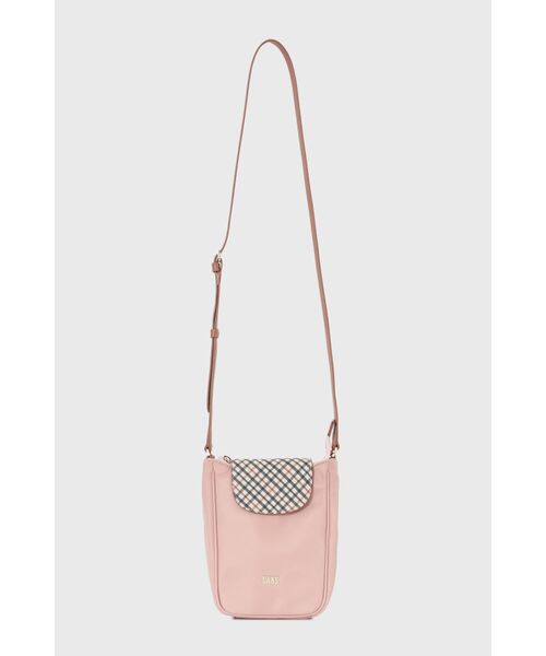 DAKS / ダックス その他 | ナイロン×牛革 ハウスチェック 縦型ショルダーバッグ（ピンク）