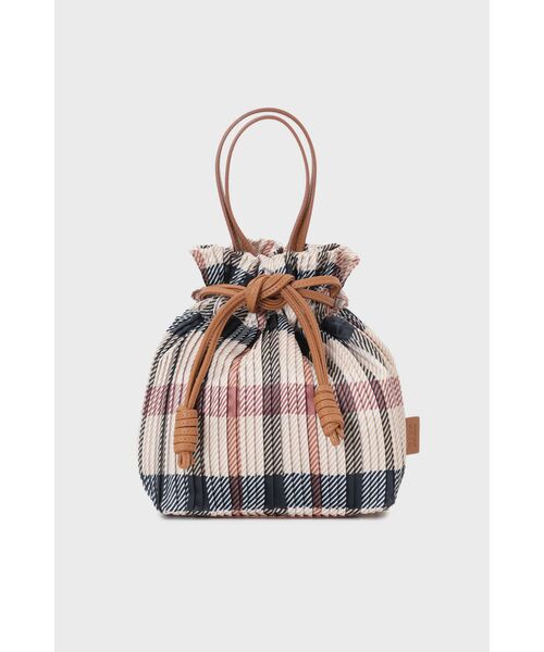 DAKS / ダックス その他 | 【軽量】ポリエステル ハウスチェック 2WAY巾着バッグ（ブラウン）