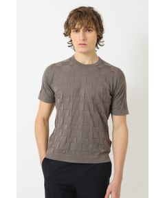 DAKS / ダックス その他 | JOHN SMEDLEY FOR DAKSコットン アイレットチェック半袖ニット