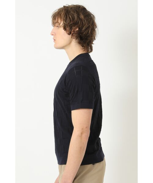 DAKS / ダックス その他 | JOHN SMEDLEY FOR DAKSコットン アイレットチェック半袖ニット | 詳細1