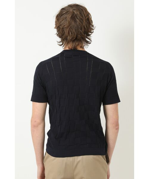 DAKS / ダックス その他 | JOHN SMEDLEY FOR DAKSコットン アイレットチェック半袖ニット | 詳細2
