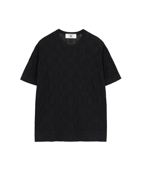 DAKS / ダックス その他 | JOHN SMEDLEY FOR DAKSコットン アイレットチェック半袖ニット（ネイビー）