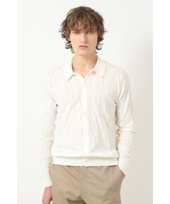 DAKS / ダックス その他 | JOHN SMEDLEY FOR DAKSコットン アイレットチェック前開き長袖ニット