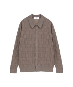DAKS / ダックス その他 | JOHN SMEDLEY FOR DAKSコットン アイレットチェック前開き長袖ニット