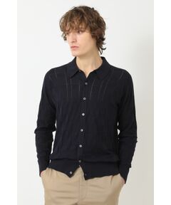 DAKS / ダックス その他 | JOHN SMEDLEY FOR DAKSコットン アイレットチェック前開き長袖ニット