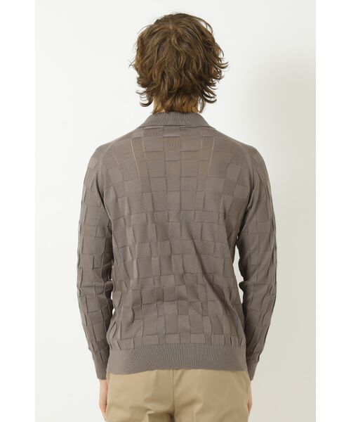 DAKS / ダックス その他 | JOHN SMEDLEY FOR DAKSコットン アイレットチェック前開き長袖ニット | 詳細2