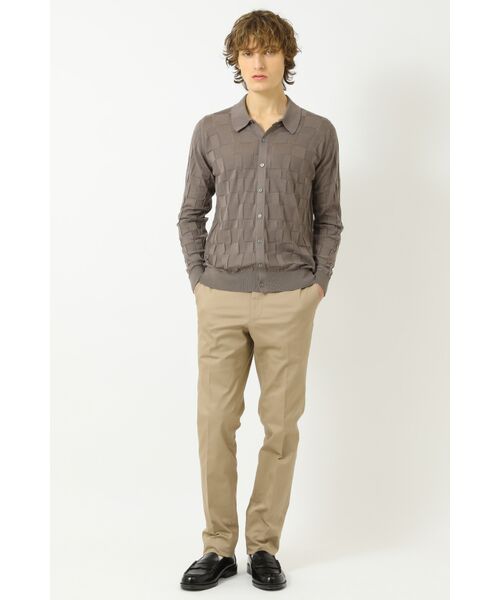 DAKS / ダックス その他 | JOHN SMEDLEY FOR DAKSコットン アイレットチェック前開き長袖ニット | 詳細3