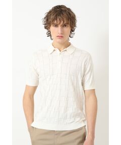 DAKS / ダックス その他 | JOHN SMEDLEY FOR DAKSコットン アイレットチェック襟付き半袖ニット