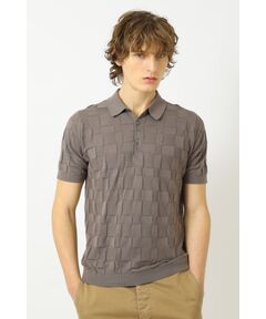 DAKS / ダックス その他 | JOHN SMEDLEY FOR DAKSコットン アイレットチェック襟付き半袖ニット