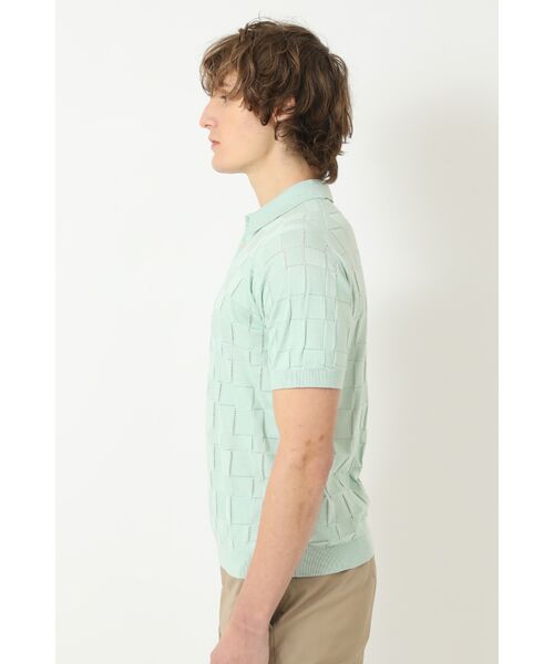 DAKS / ダックス その他 | JOHN SMEDLEY FOR DAKSコットン アイレットチェック襟付き半袖ニット | 詳細1