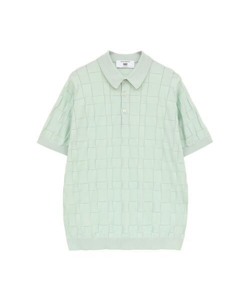 DAKS / ダックス その他 | JOHN SMEDLEY FOR DAKSコットン アイレットチェック襟付き半袖ニット(グリーン)