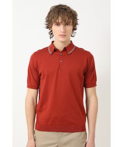 DAKS / ダックス その他 | JOHN SMEDLEY FOR DAKSコットン 配色ライン半袖ポロニット