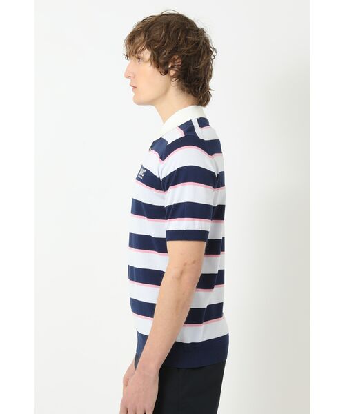 DAKS / ダックス その他 | JOHN SMEDLEY FOR DAKSコットン ロゴ刺繍ボーダー半袖ポロニット | 詳細1