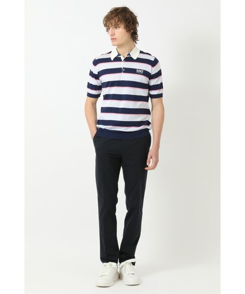DAKS / ダックス その他 | JOHN SMEDLEY FOR DAKSコットン ロゴ刺繍ボーダー半袖ポロニット | 詳細3
