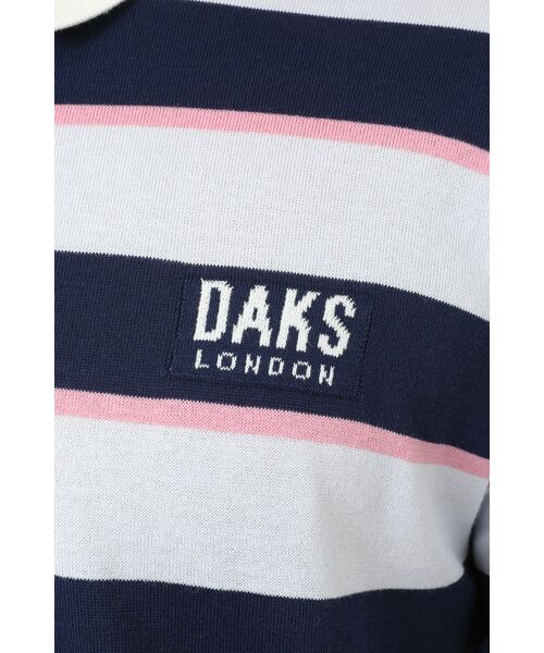 DAKS / ダックス その他 | JOHN SMEDLEY FOR DAKSコットン ロゴ刺繍ボーダー半袖ポロニット | 詳細6