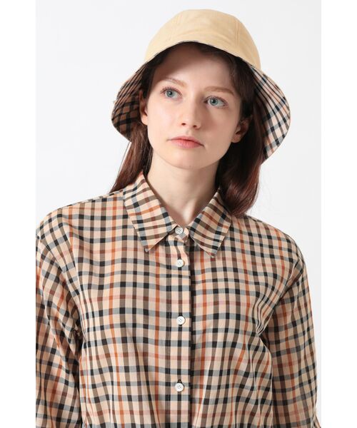 DAKS / ダックス その他 | 綿ポプリン ハウスチェックリボン チューリップハット（キャメル）