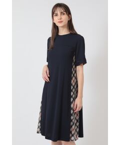 DAKS / ダックス ドレス | チェックプリントコンビワンピース