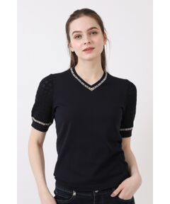 DAKS / ダックス その他トップス | チェックラインＶネックニット（半袖）