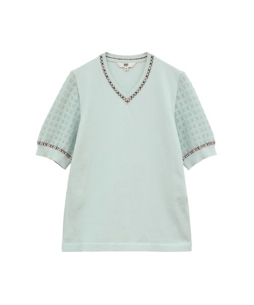 DAKS / ダックス その他トップス | チェックラインVネックニット(半袖) | 詳細10