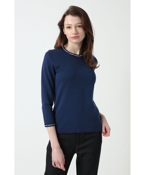 DAKS / ダックス その他トップス | チェックジャカードコットンニットプルオーバー（ネイビー）