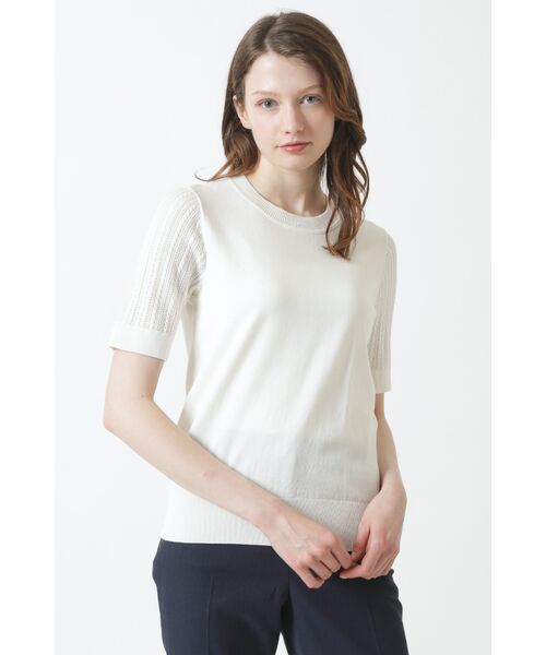 DAKS / ダックス その他トップス | オーガニックコットン ケーブルスリーブ プルオーバー（オフホワイト）