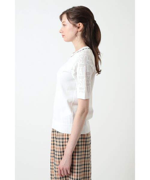 DAKS / ダックス その他トップス | ロゴ メッシュ スリーブ ニットプルオーバー | 詳細1