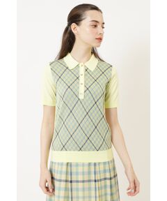 DAKS / ダックス その他トップス | ジャカードチェックニットポロ