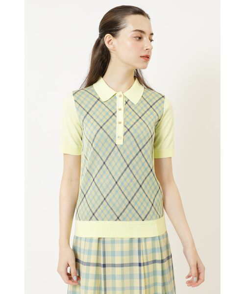 DAKS / ダックス その他トップス | ジャカードチェックニットポロ（ダスティーシトロン）