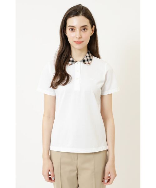 DAKS / ダックス その他トップス | ニットカラー 半袖 ポロシャツ（スノーホワイト）