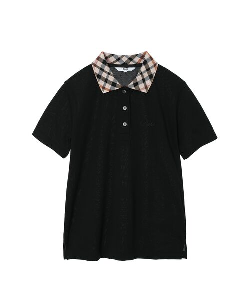 DAKS / ダックス その他トップス | ニットカラー 半袖 ポロシャツ（ブラック）