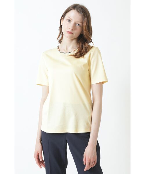 DAKS / ダックス その他トップス | ハウスチェック スパンコール Tシャツ(ダスティーシトロン)
