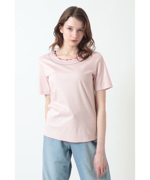 DAKS / ダックス その他トップス | ハウスチェック スパンコール Tシャツ(ライトピンク)