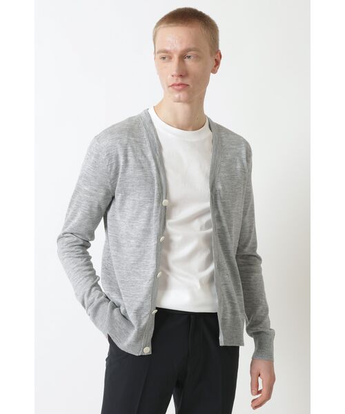 DAKS / ダックス その他トップス | リネン ニット Vネックカーディガン（シルバーグレー）