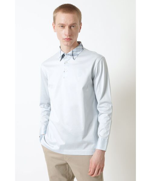 DAKS / ダックス その他トップス | ギザ コットン チェックポロシャツ（ベビーブルー）