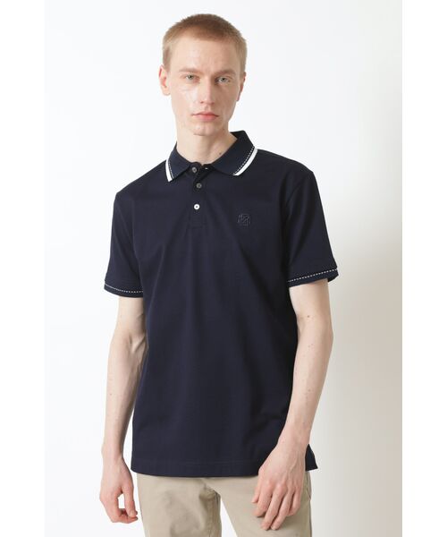 DAKS / ダックス その他トップス | スーピマコットン ラインリブ ポロシャツ（ニューブルー）