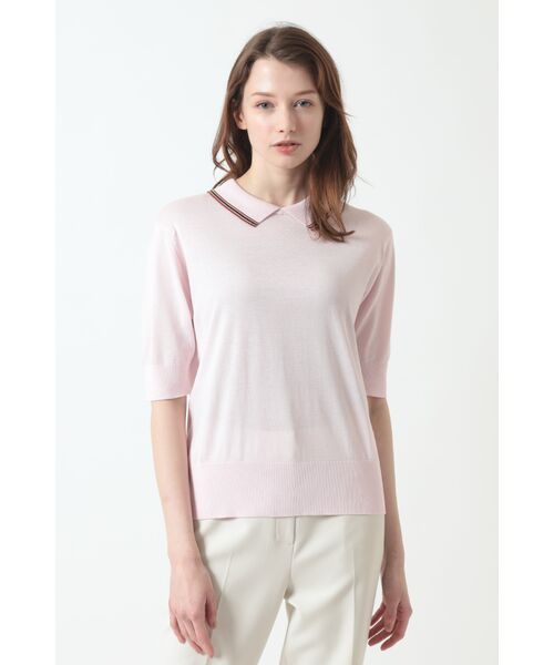 DAKS / ダックス その他 | John Smedley for DAKS ハウスストライプ襟付きトップス（ピンクチェック）