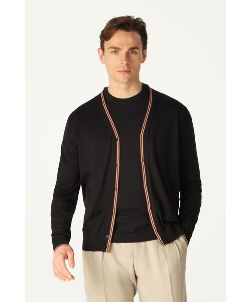 DAKS / ダックス その他 | John Smedley for DAKS ハウスストライプカーディガン（ブラック）