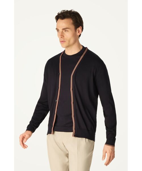 DAKS / ダックス その他 | John Smedley for DAKS ハウスストライプカーディガン（ネイビー）