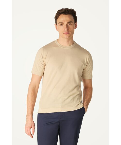 DAKS / ダックス その他 | John Smedley for DAKS ハウスストライプTシャツ（アーモンド）