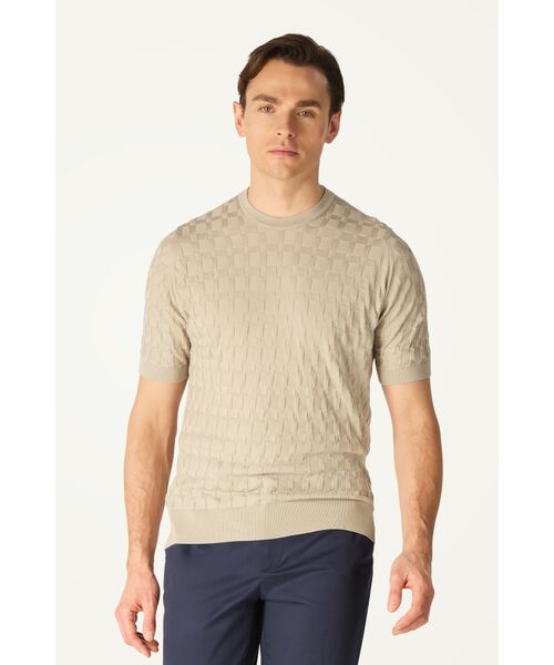 DAKS / ダックス その他 | John Smedley for DAKS ハウスチェックTシャツ（パーチメント）