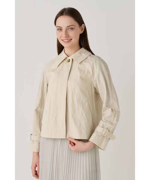 DAKS / ダックス その他アウター | シルク混ワッシャートレンチブルゾン(ライトベージュ)