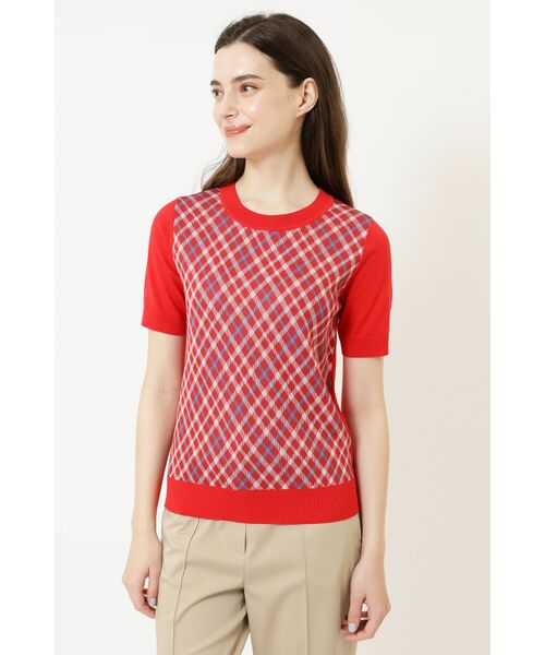 DAKS / ダックス その他トップス | チェックジャカードプルオーバー（リオレッド）