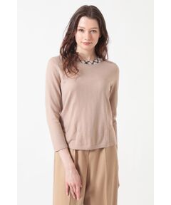 DAKS / ダックス その他トップス | 【ウォッシャブル】衿チェック柄 ニットプルオーバー