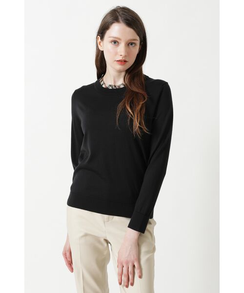 DAKS / ダックス その他トップス | 【保温保湿】メリノウールチェックフリルプルオーバー(ブラック)